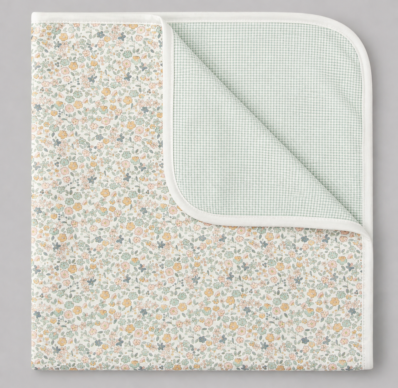 Manta Bebé Reversible Floral – Suave y Atemporal