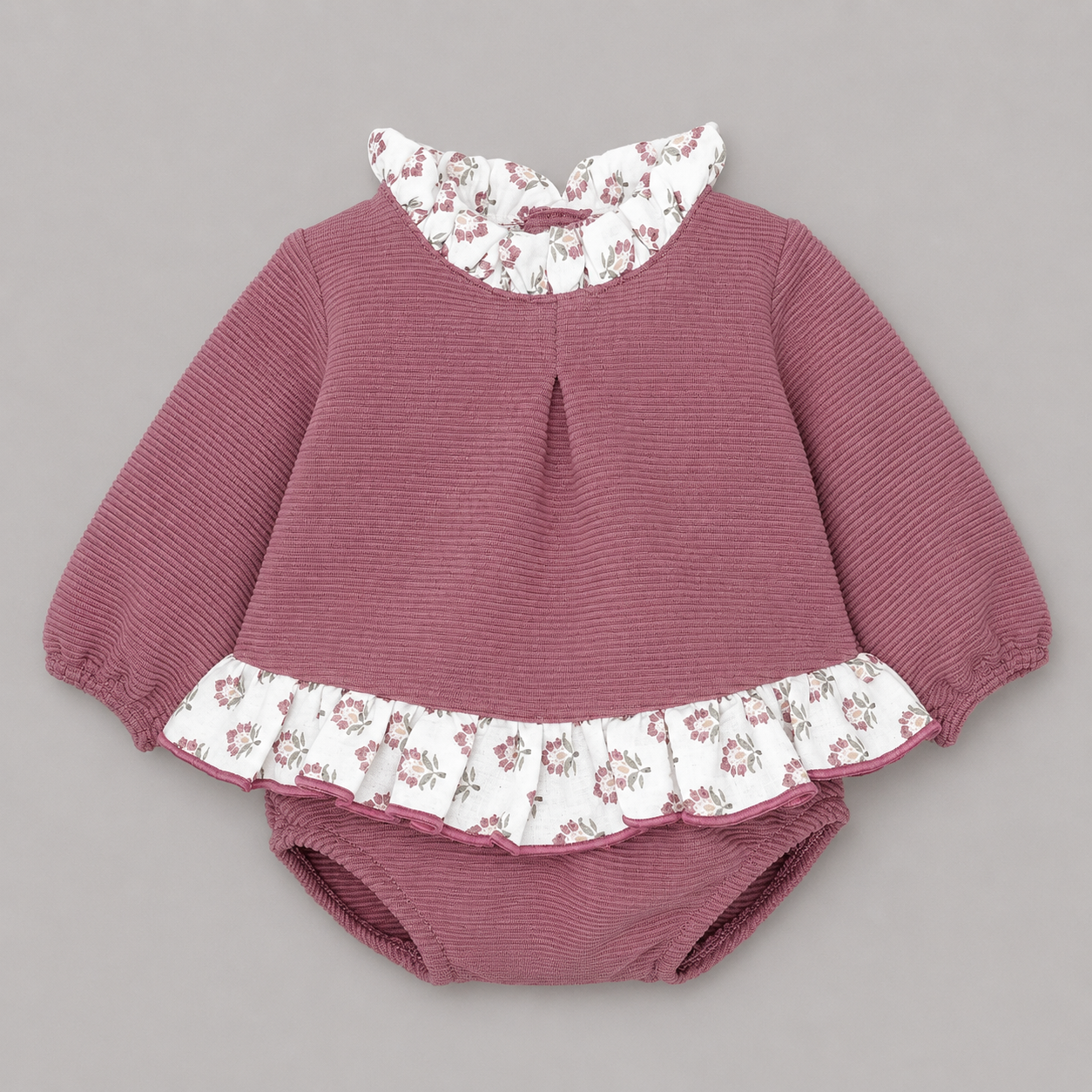 Conjunto Bebé Rosa con Flores
