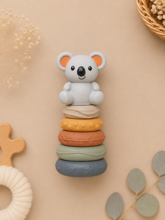 Juguete Sensorial de Silicona Koala Apilable- Gamberritos