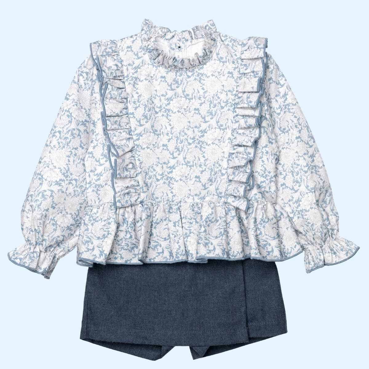 Conjunto Blusa/Pantalón Azul Calamaro