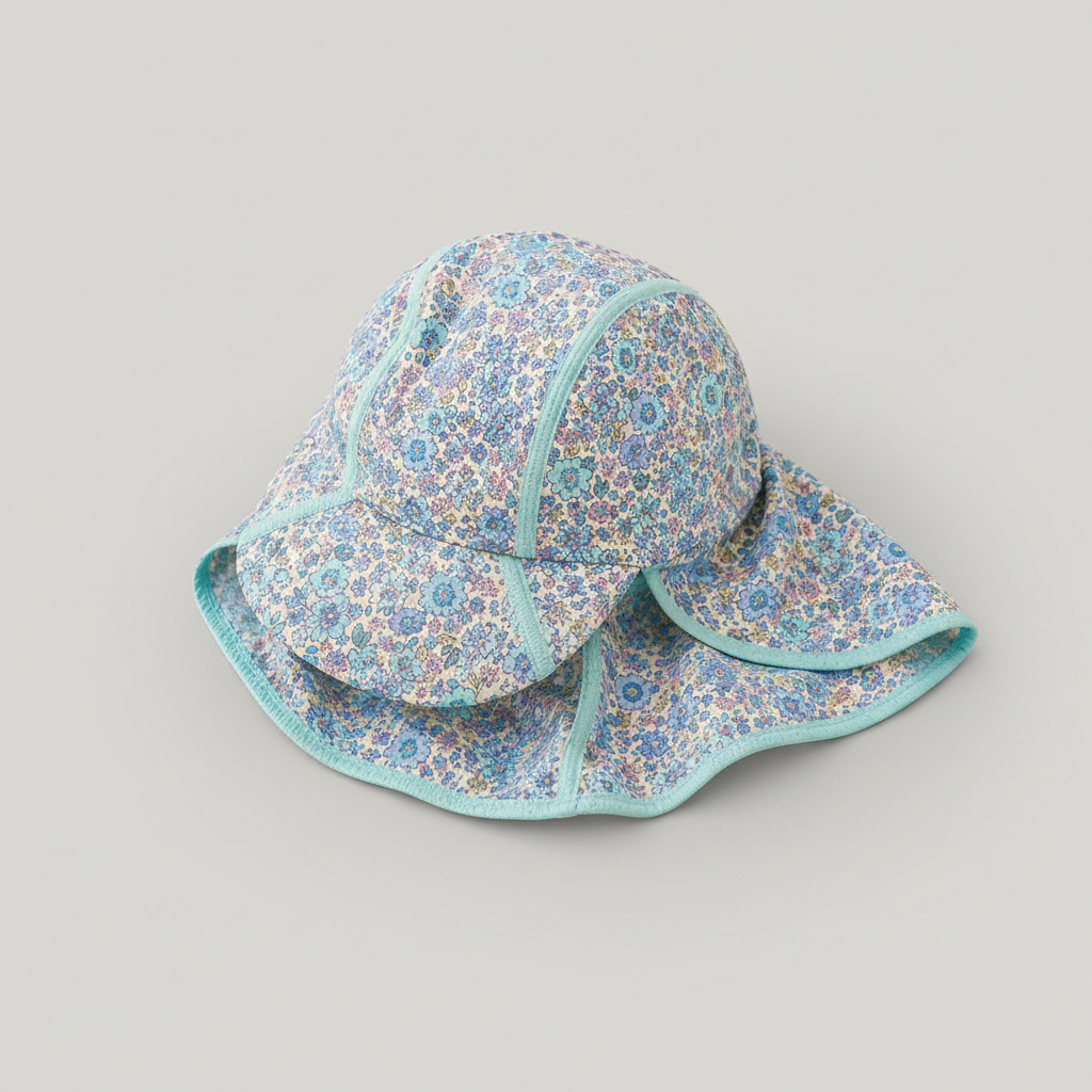 Gorro baño bebé niña fondo gris perla