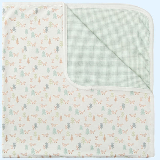 Manta Reversible Bebé Bosque Verde – Suave y Cálida