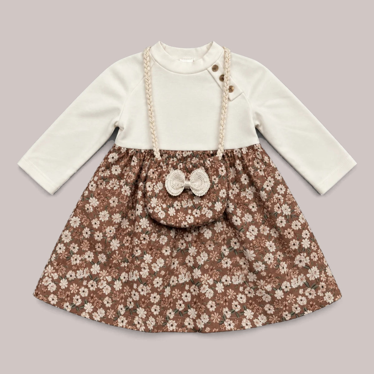 Vestido de Flores con Bolsito