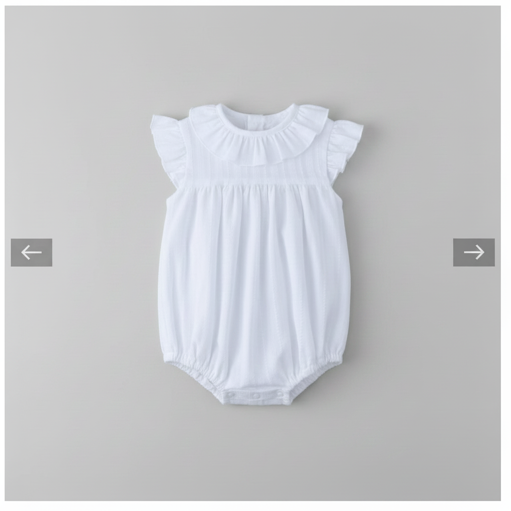 Pelele Blanco de Algodón para Bebé