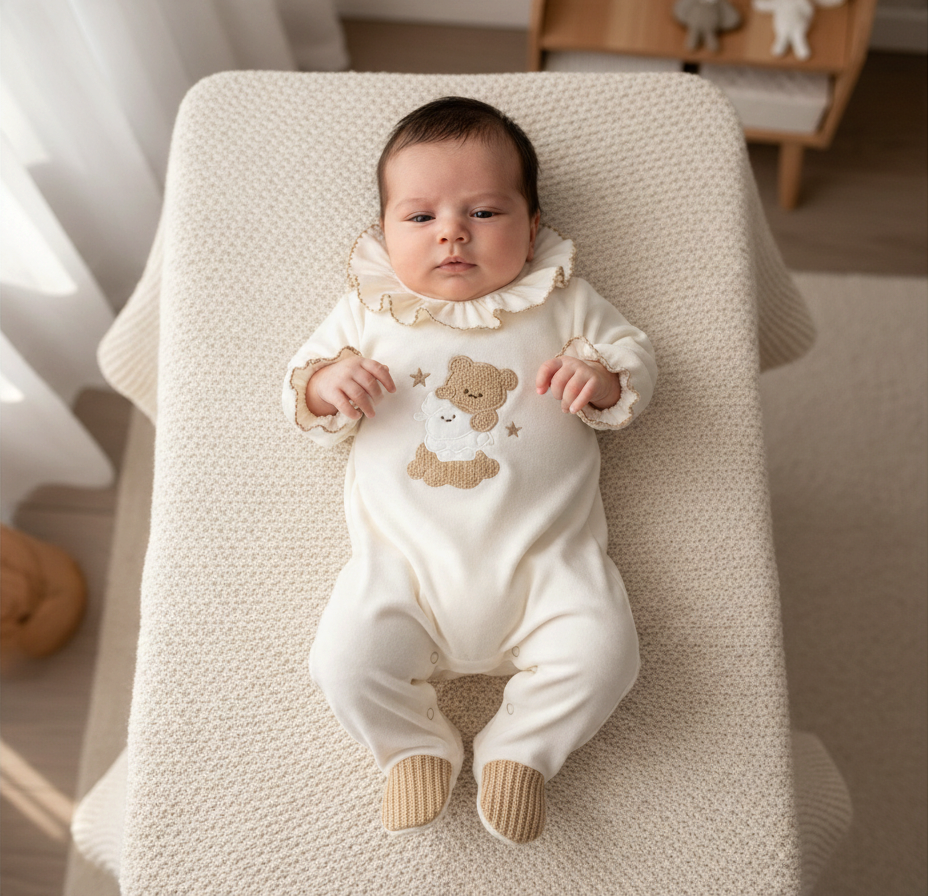 Pijama Bebé Crema BABIDU