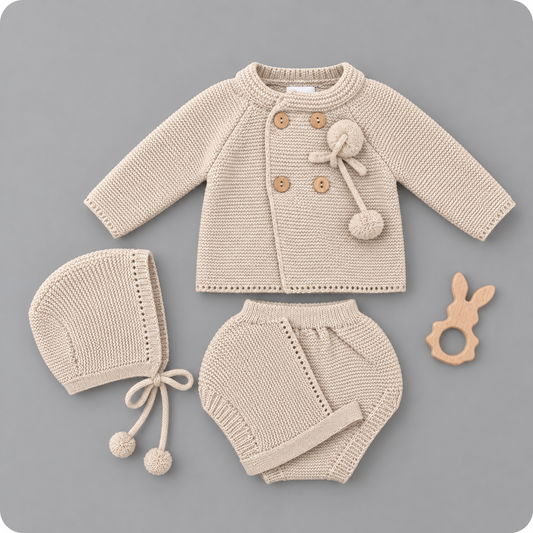 Conjunto de Punto Bebé Beige MyBabyChic