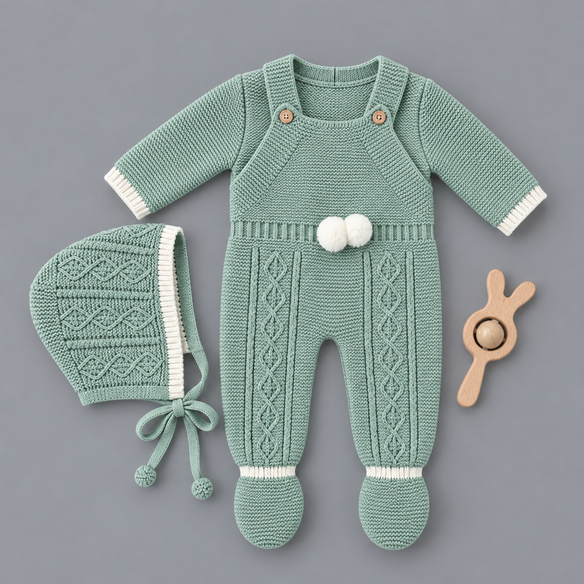 Conjunto Bebé de Punto con Peto GLORY BEBÉ - Verde