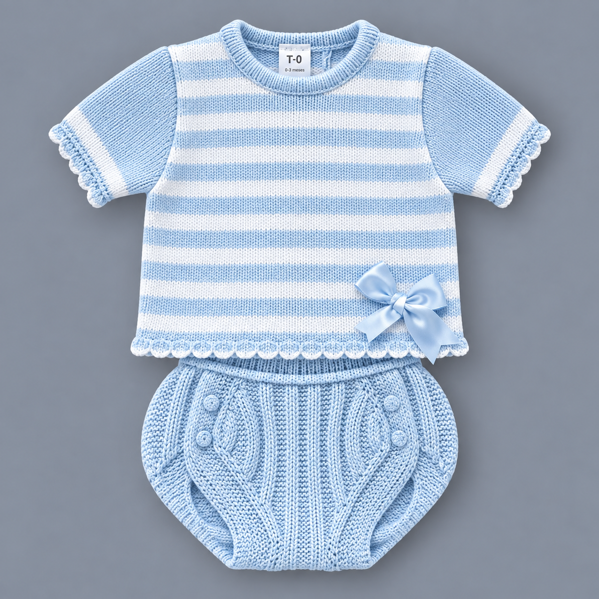 Conjunto Bebé de Punto LA CASITA - Azul