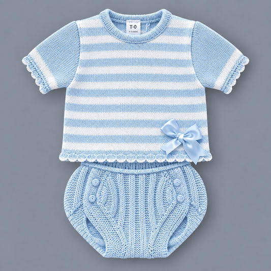 Conjunto Bebé de Punto LA CASITA - Azul