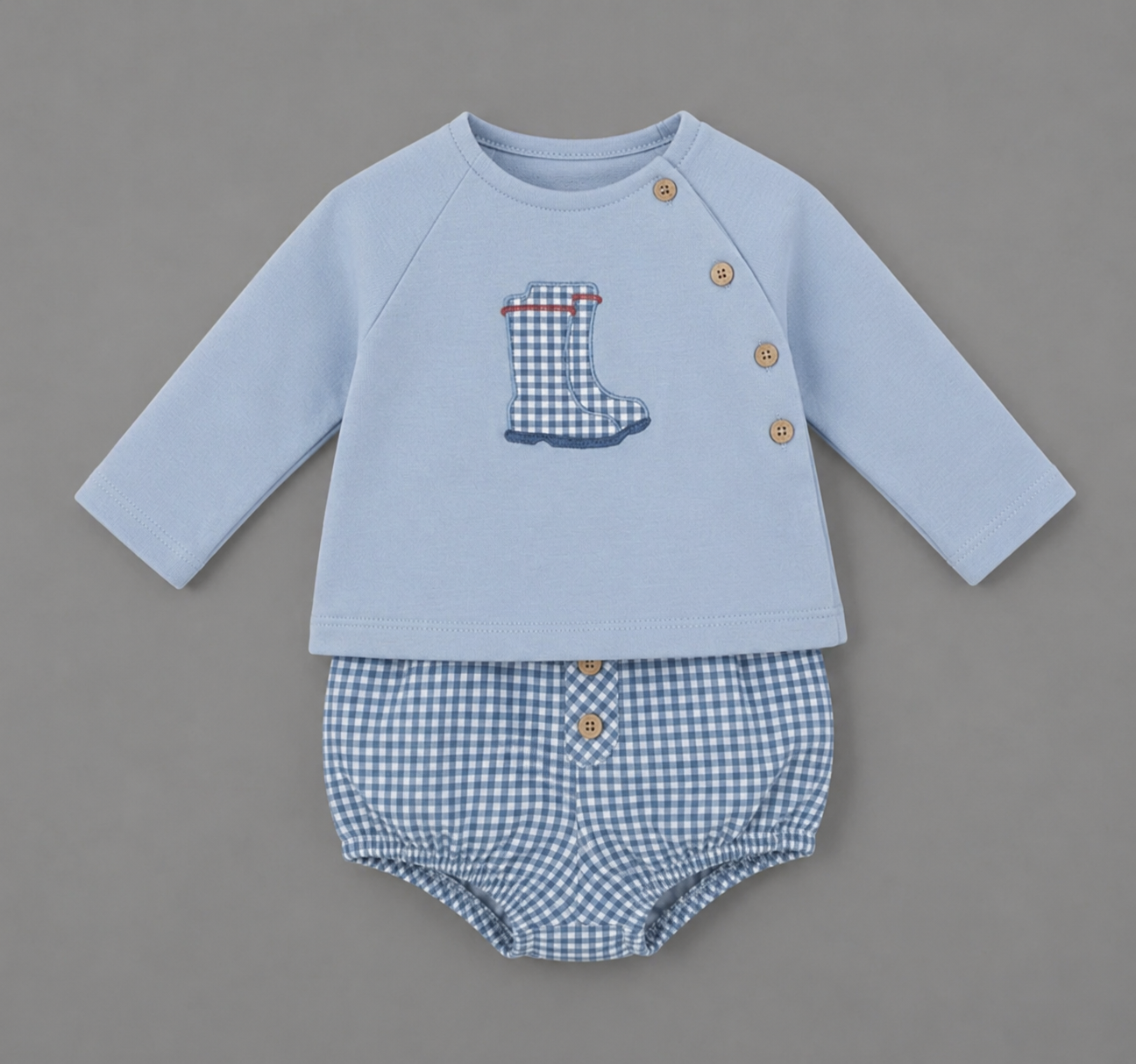 Conjunto Bebé Azul Botas