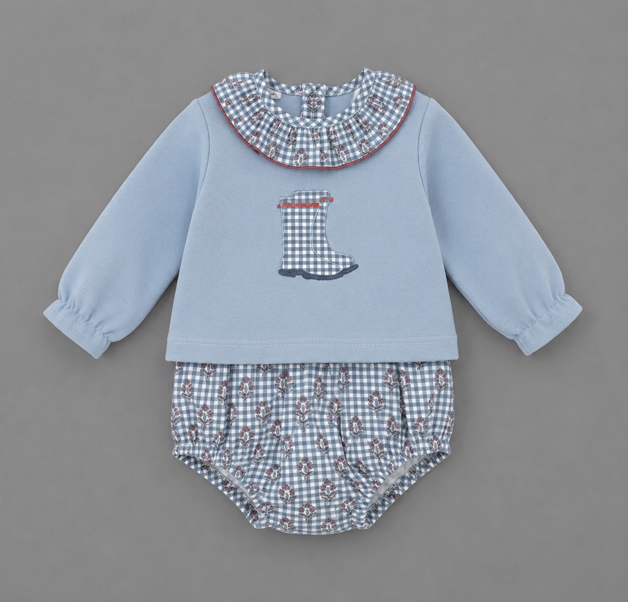 Conjunto Bebé Azul con Cuadros