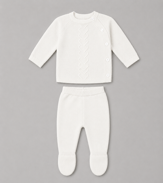 Conjunto Bebé de Punto Blanco