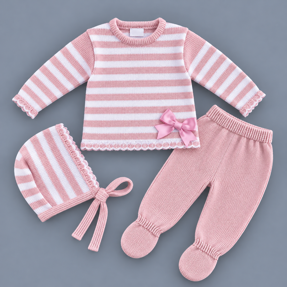 Conjunto de Punto de Rayas LA CASITA DE PEPITO