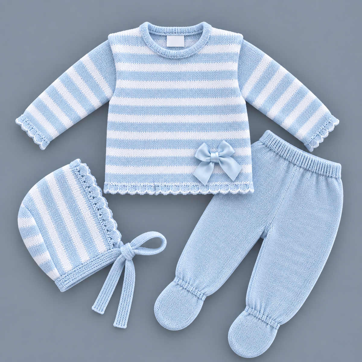 Conjunto de Punto de Rayas LA CASITA DE PEPITO