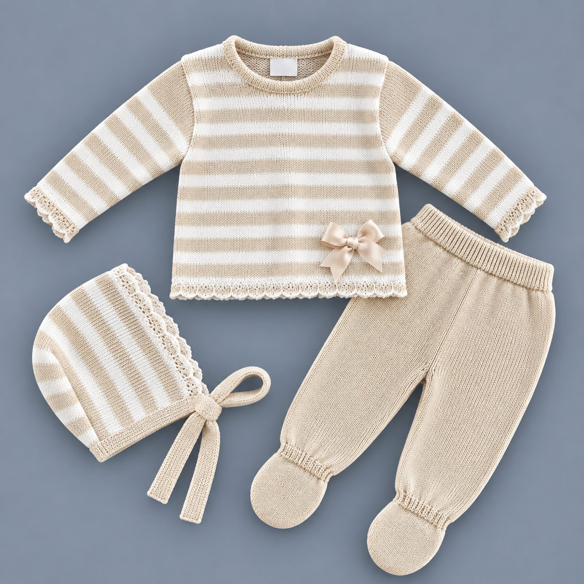 Conjunto de Punto de Rayas LA CASITA DE PEPITO
