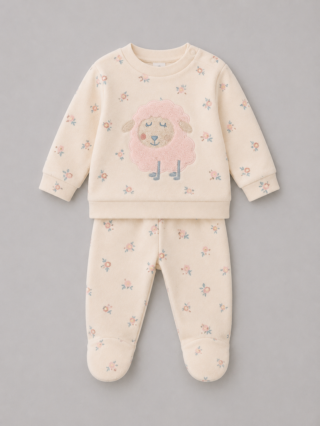 Conjunto Bebé Niña Ovejita Rosa – Algodón Suave