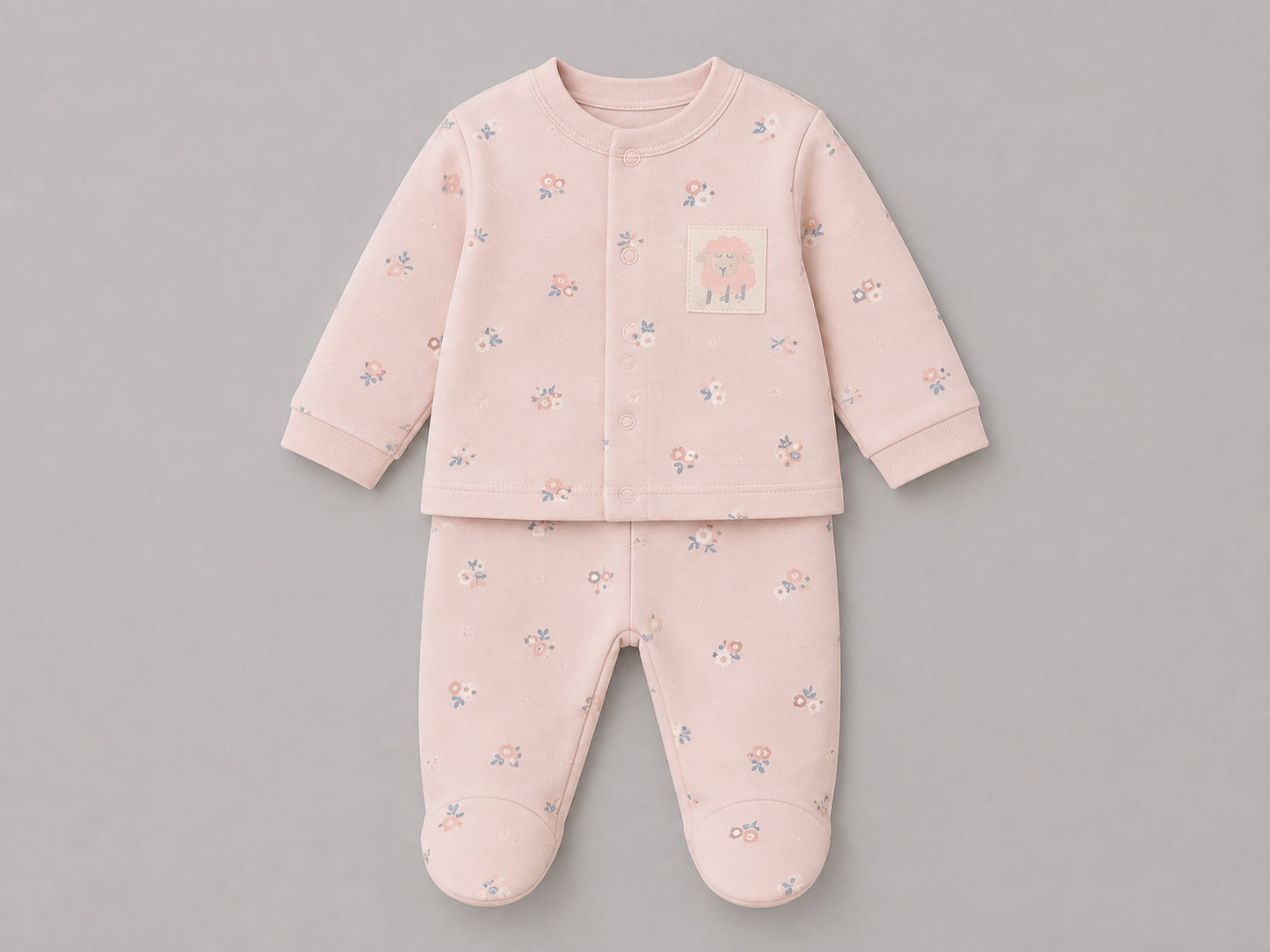 Conjunto Bebé Niña Ovejita Rosa – Punto Cálido Invierno