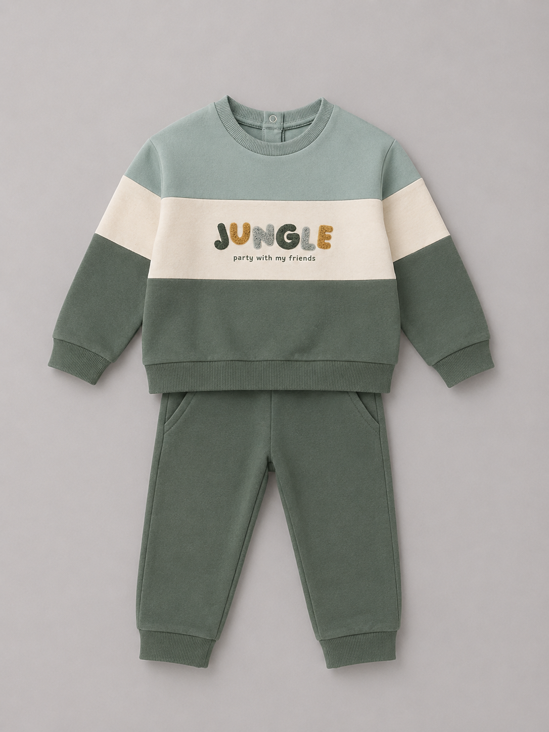 Conjunto Niño Jungle Verde – Estampado Selva Algodón