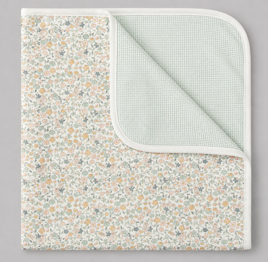 Manta Bebé Reversible Floral – Suave y Atemporal