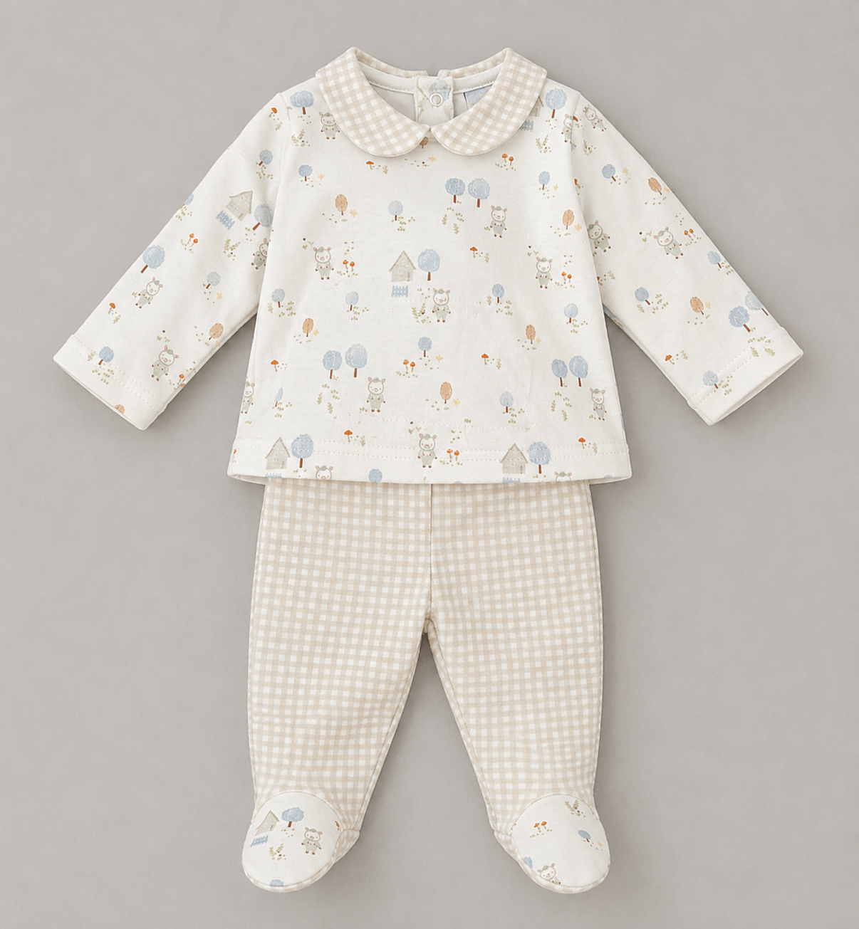 Conjunto Bebé Bosque Vichy Beige