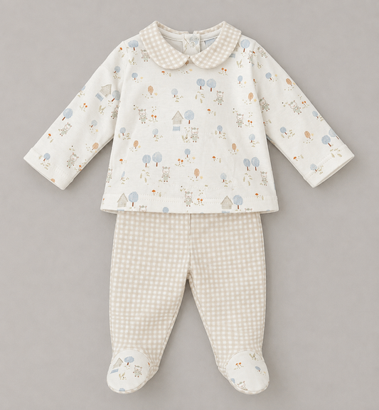 Conjunto Bebé Bosque Vichy Beige