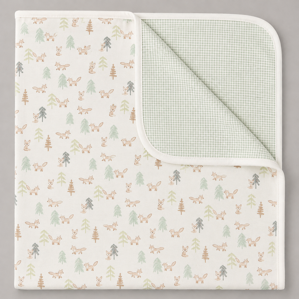 Manta Reversible Bebé Bosque Verde – Suave y Cálida