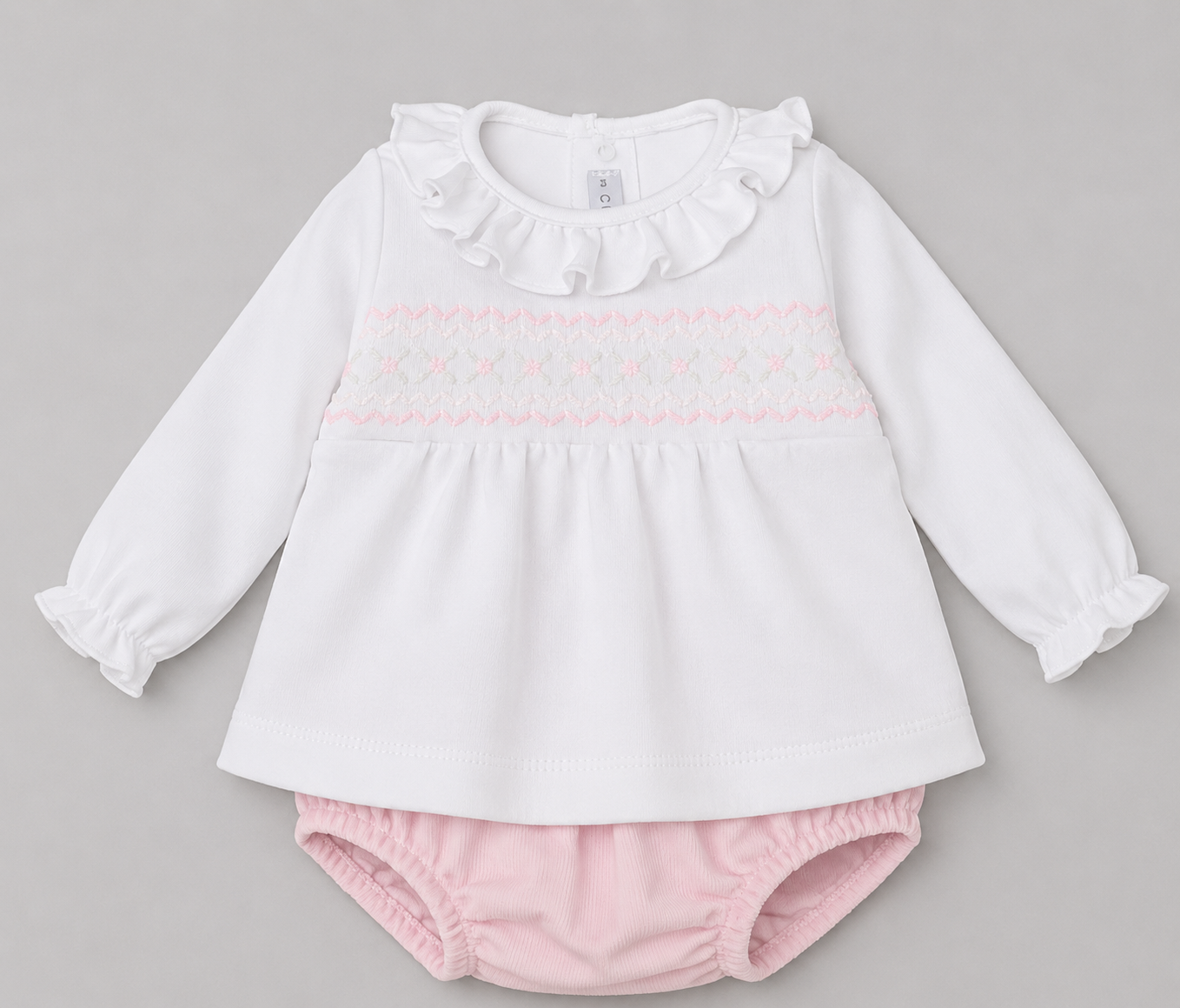 Conjunto Bebé Blanco y Rosa