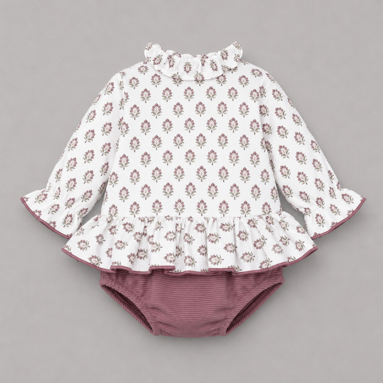 Conjunto Floral Rosa Bebé