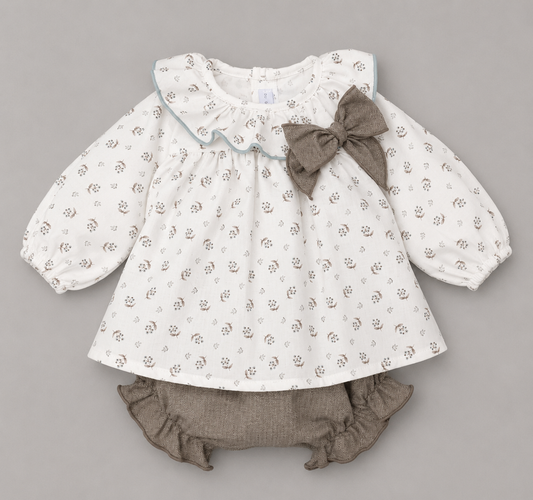Conjunto Floral con Lazo Bebé