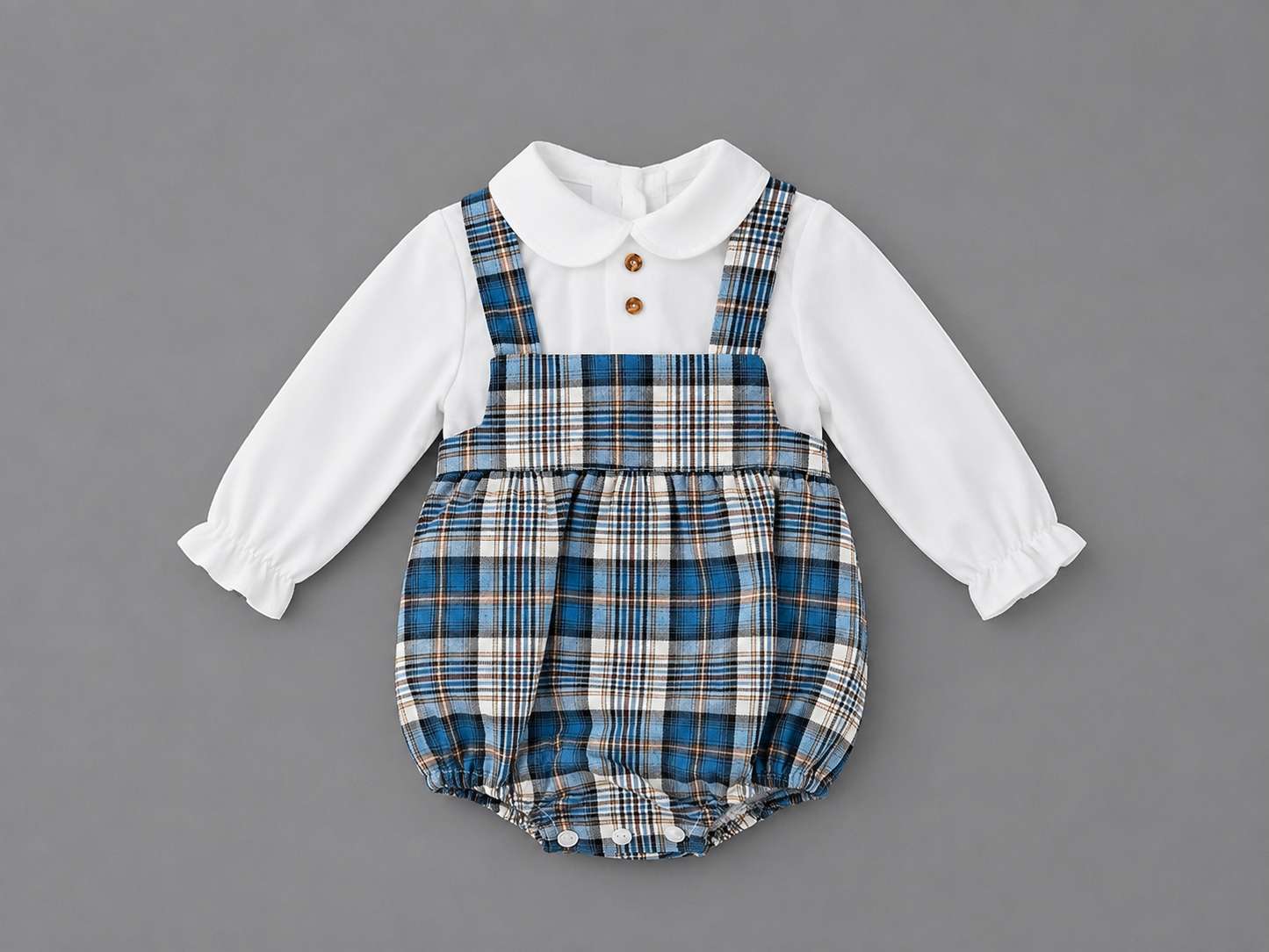 Conjunto Ranita de Cuadros Azul para Bebé
