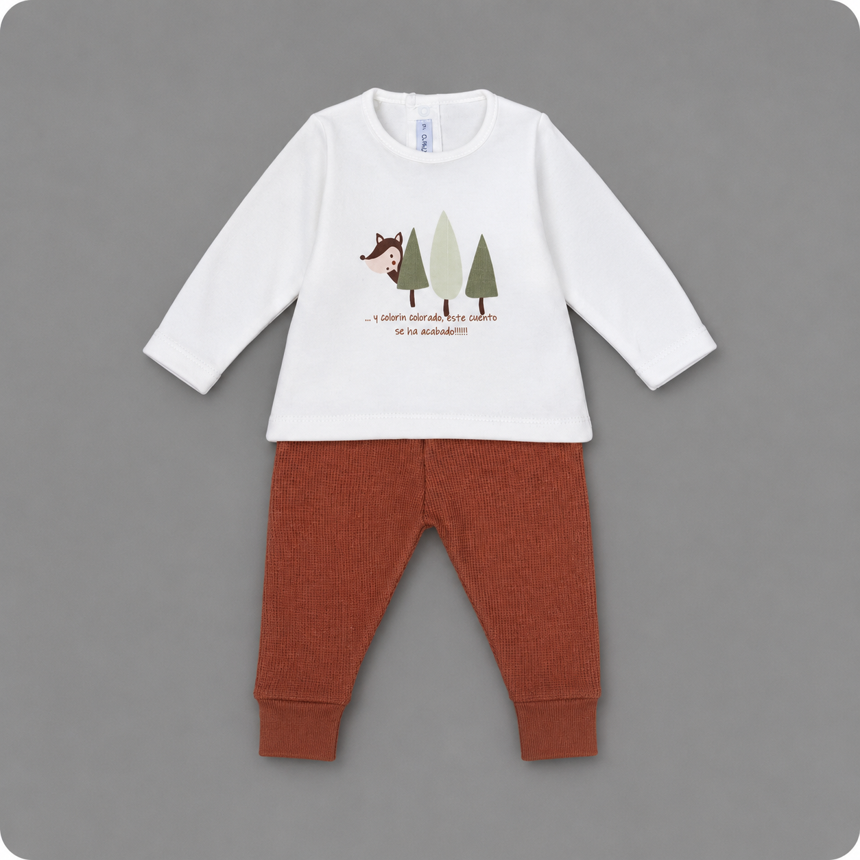 Conjunto Bebé Zorrito con Pantalón Punto Teja