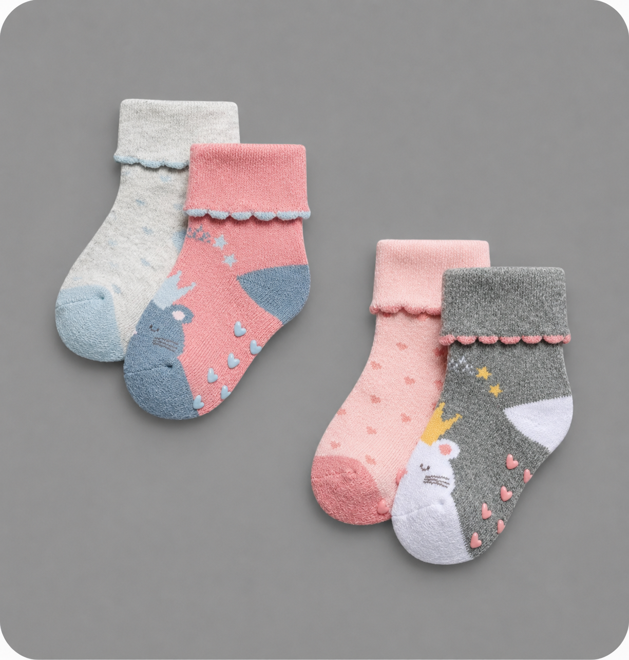 Pack de Calcetines Antideslizantes para Bebé