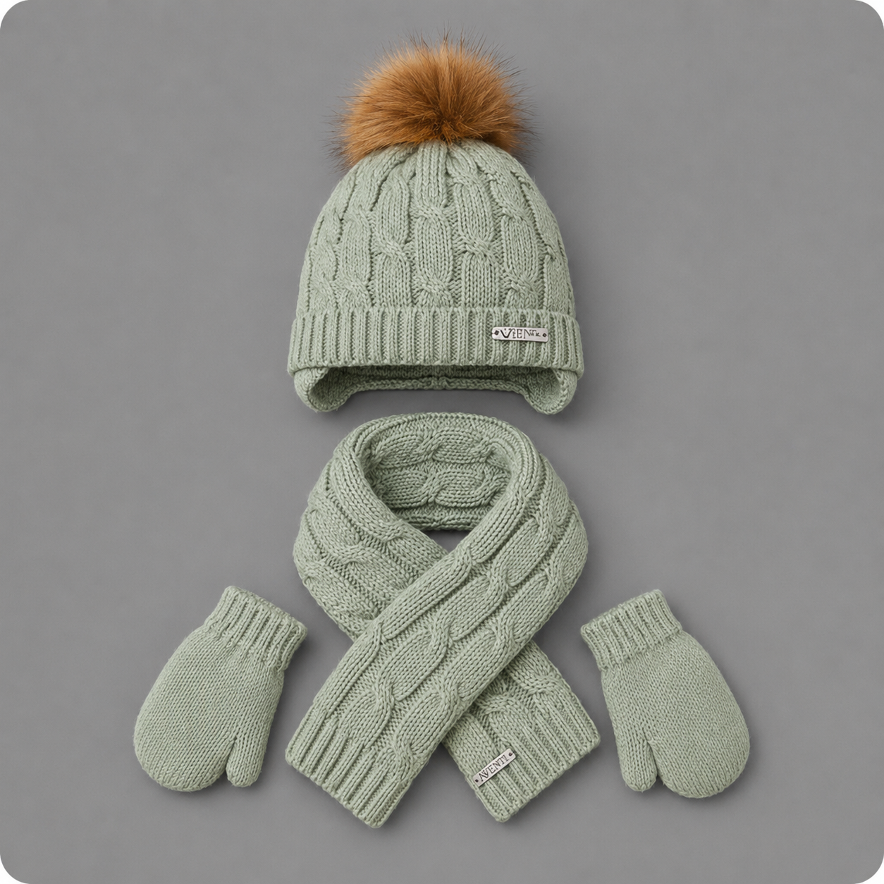 Conjunto de Invierno para Bebé: Gorro, Bufanda y Manoplas
