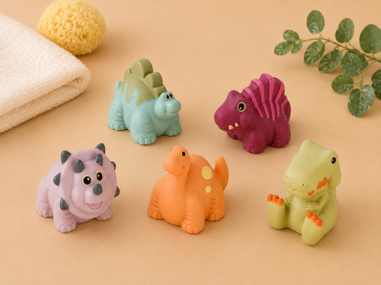 Juguetes de Baño Dinosaurios Sensoriales – Set 5 Piezas Kiokids