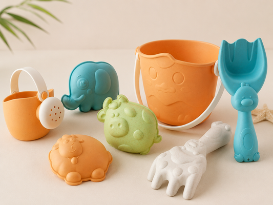 Set de Playa Infantil de Silicona con Cubo y Accesorios