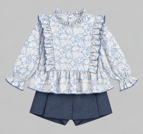Conjunto Blusa/Pantalón Azul Calamaro