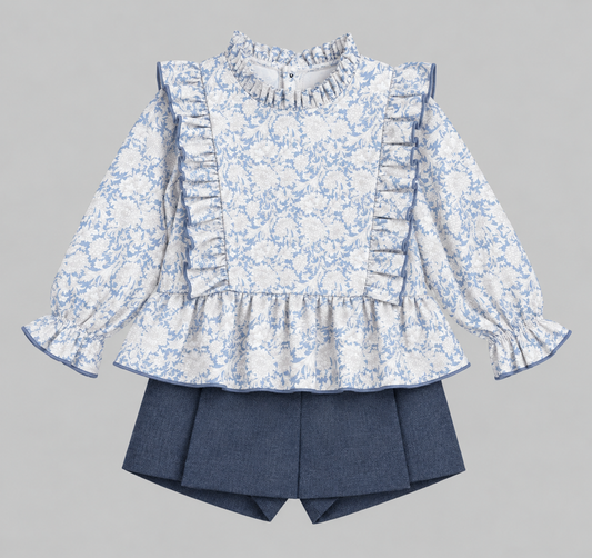 Conjunto Blusa/Pantalón Azul Calamaro