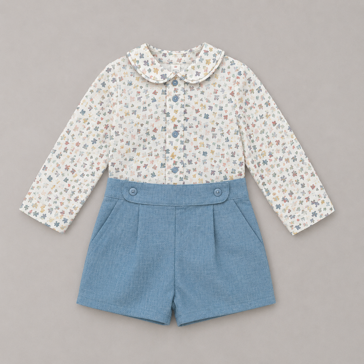 Conjunto bebé niño camisa ositos pantalón azul