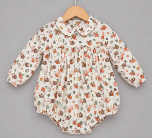 Ranita Bebé Niña Estampado Calabazas – Algodón Otoño - Invierno