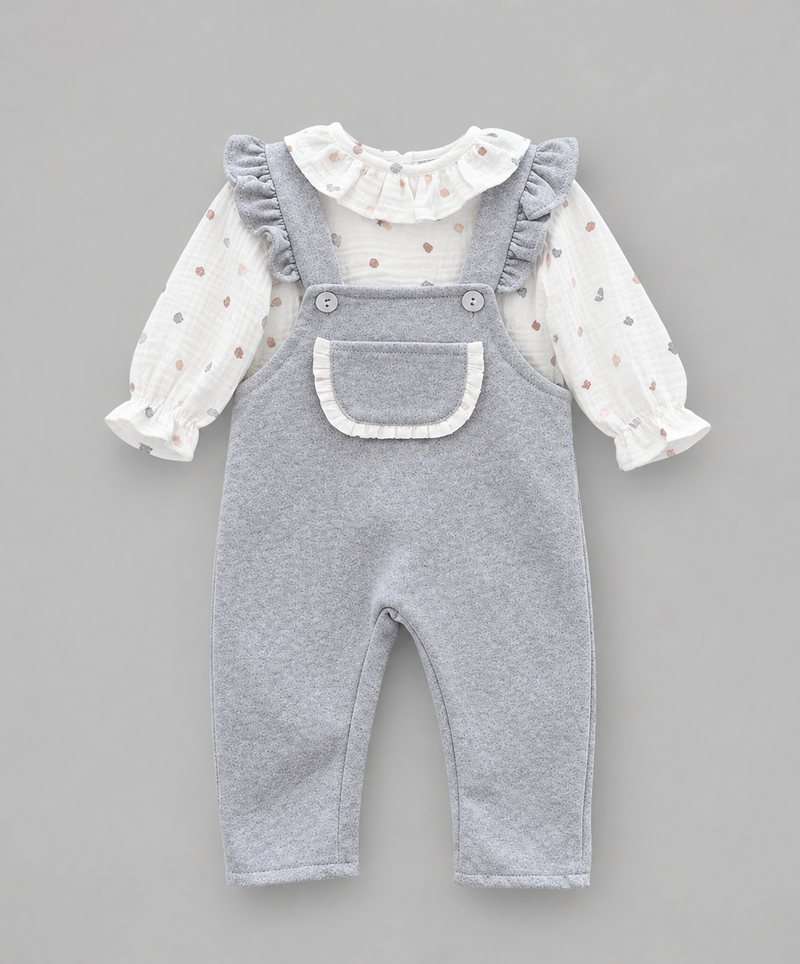 Conjunto Peto con Camisa Gris Baby Ferrer