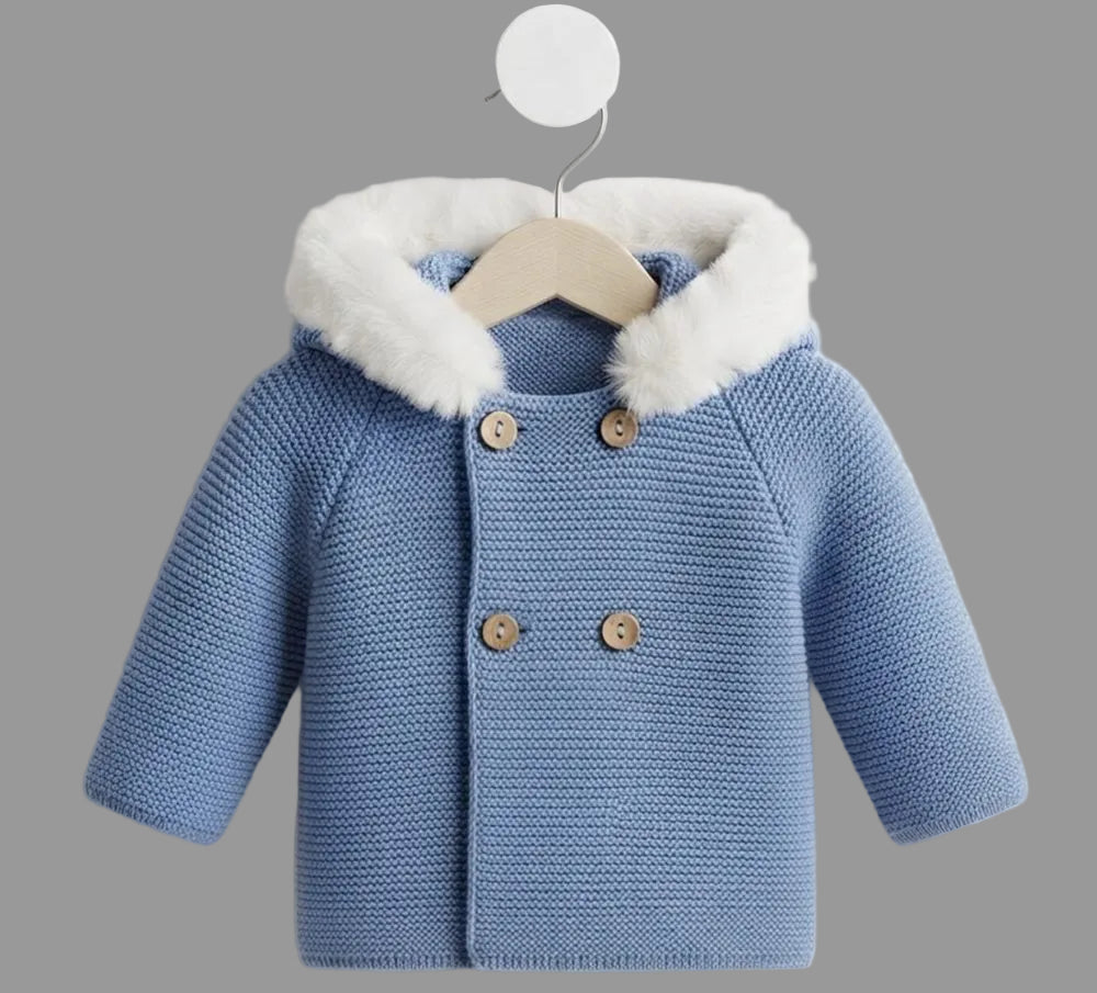 Abrigo de Punto con Capucha de Pelo BABY FASHION - Azafata