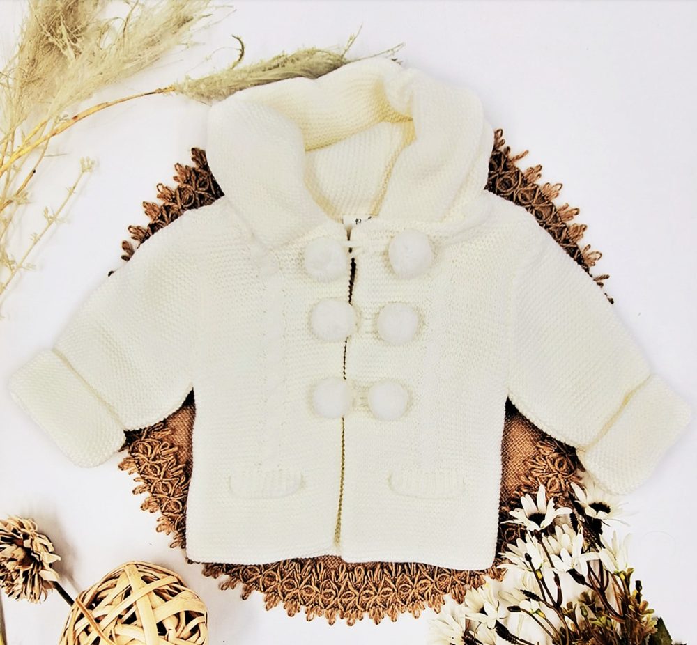 Abrigo de Punto con Borlas BABY FASHION - Crudo