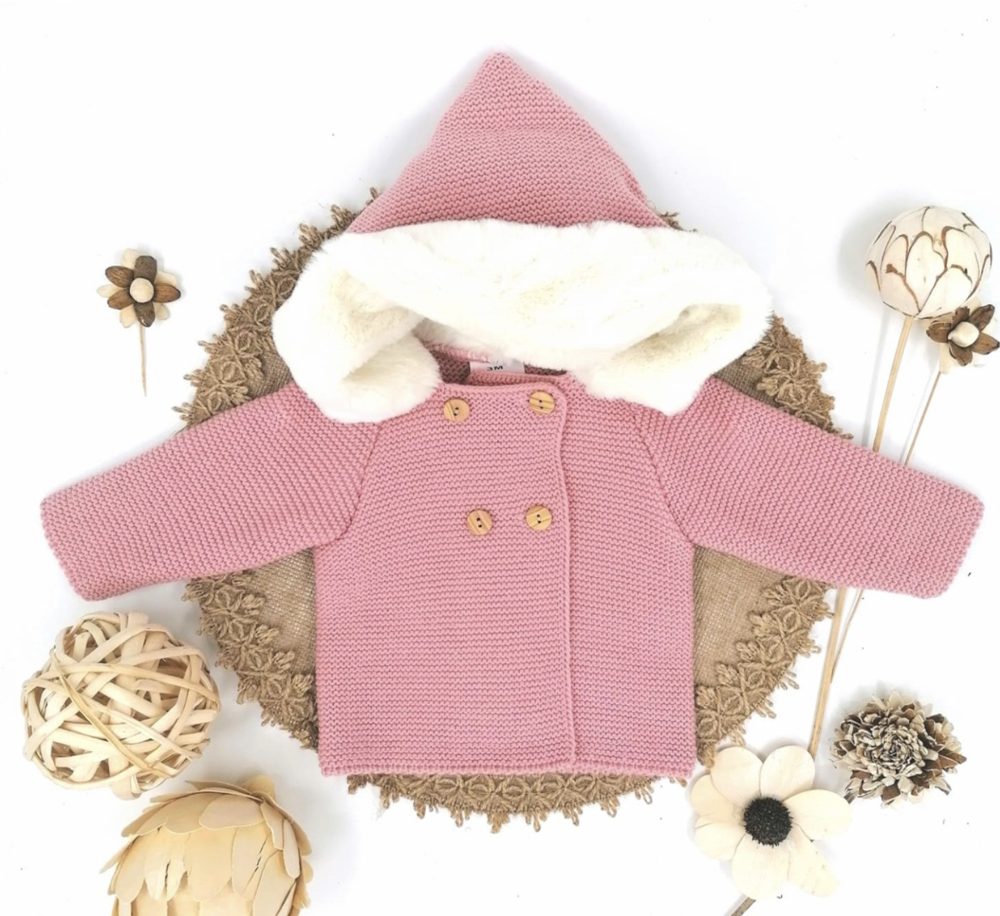 Abrigo de Punto con Capucha de Pelo BABY FASHION - Maquillaje