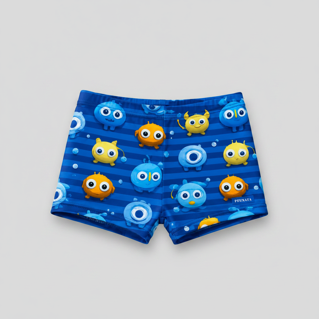 Bañador bebé niño fondo gris perla
