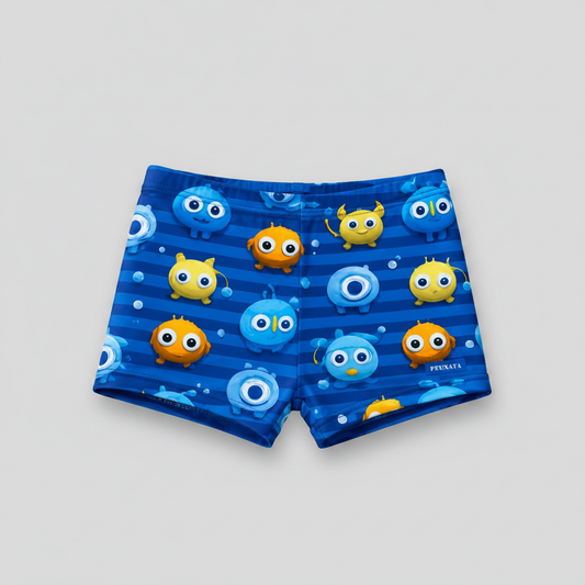Bañador bebé niño fondo gris perla