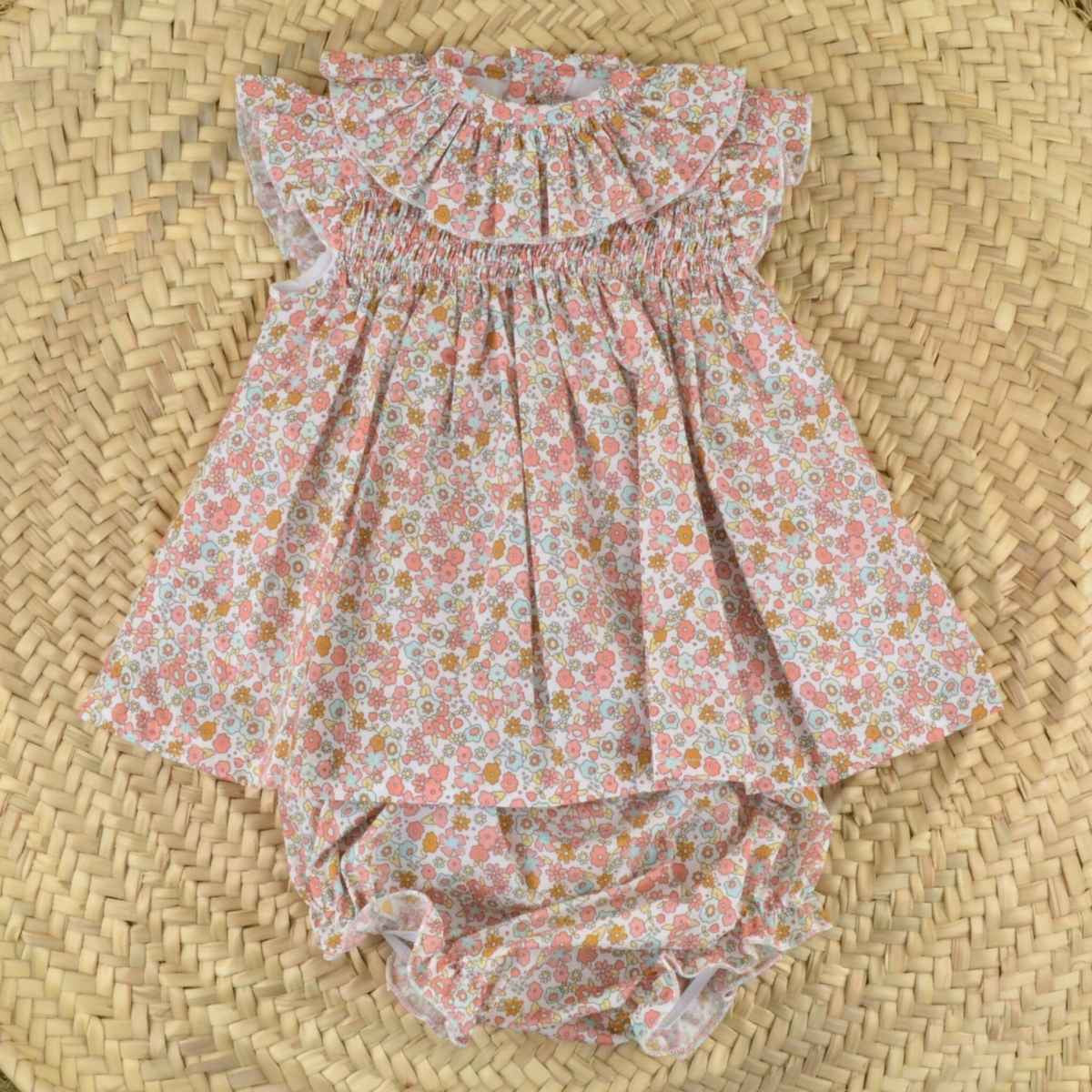 Conjunto Chambrita y Braguita Flores Bebé – Algodón