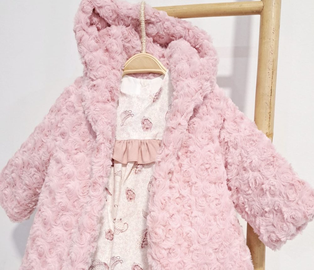 Conjunto Abrigo de Pelo Rosa y Vestido GLORY BEBÉ