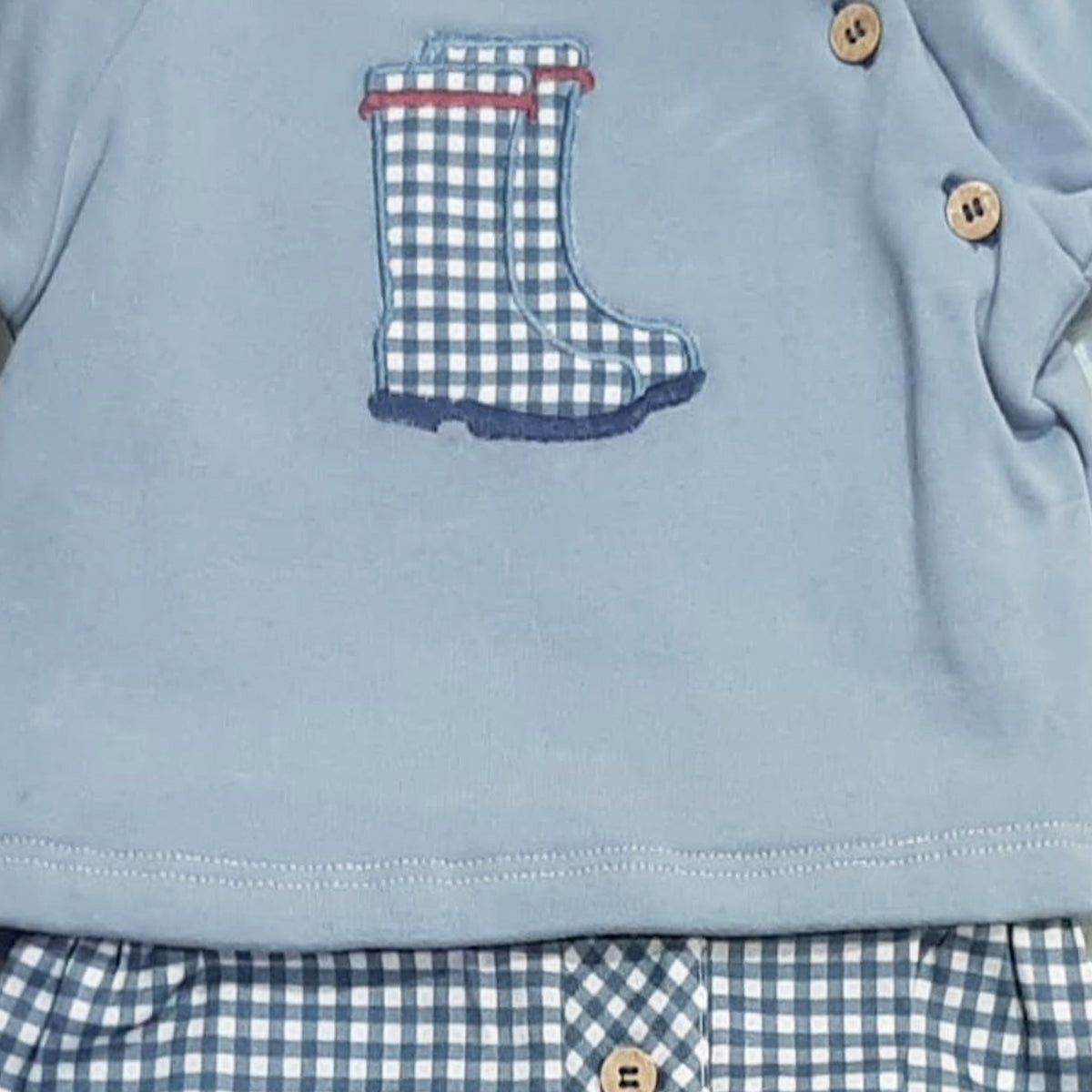 Conjunto Bebé Azul con Cuadros – Algodón Clásico