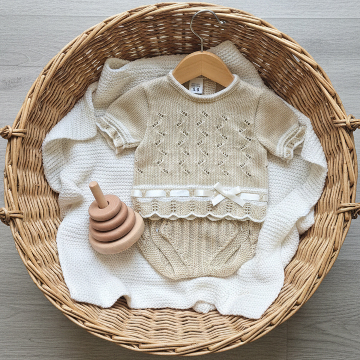 Conjunto Bebé de Punto LA CASITA - Arena