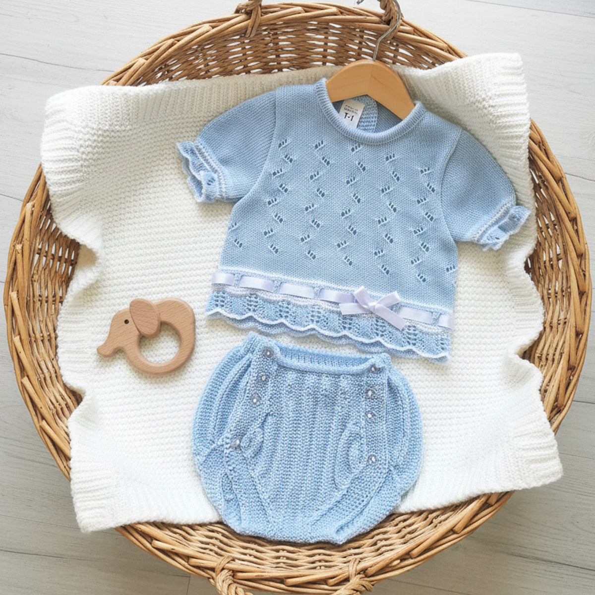 Conjunto Bebé de Punto LA CASITA - Azul